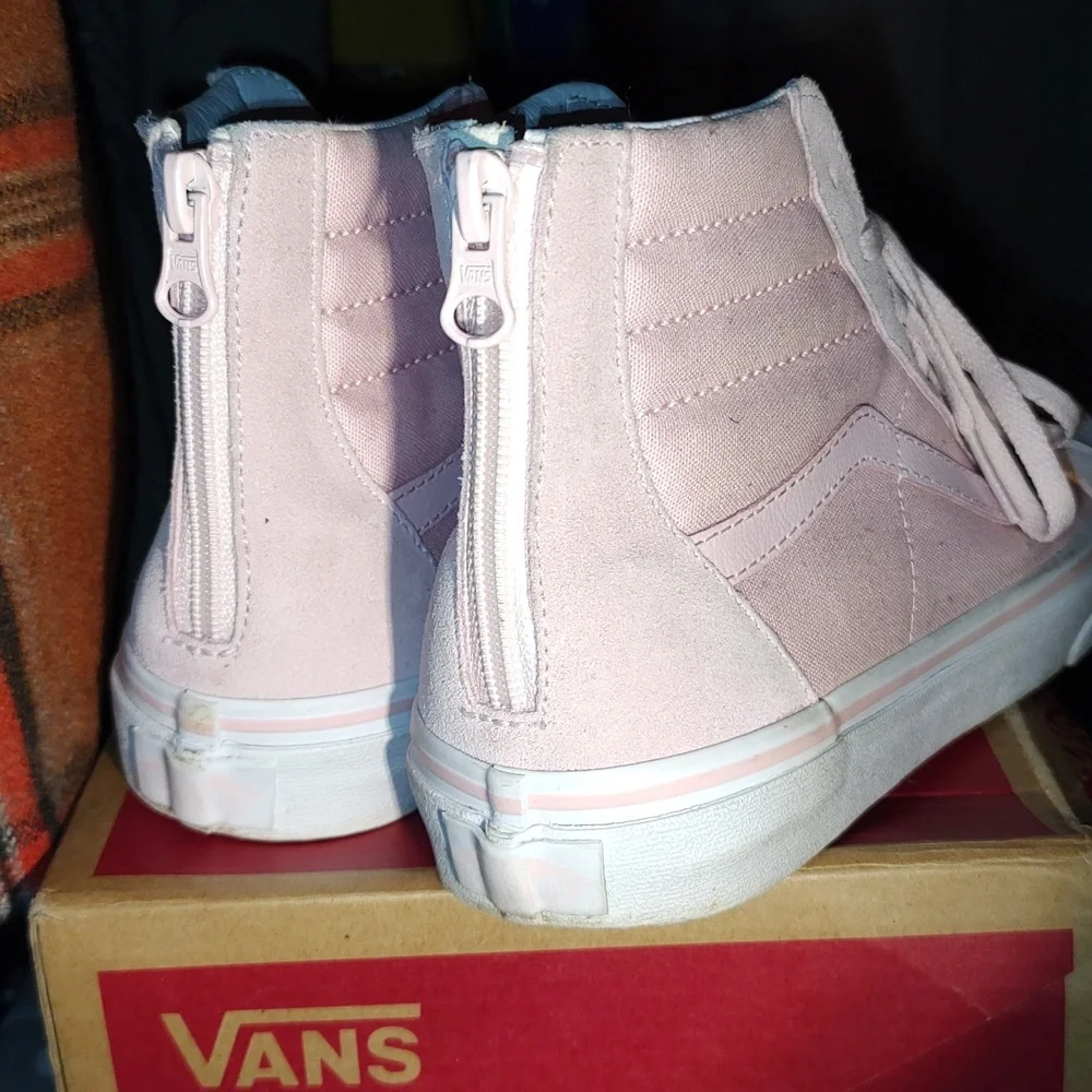 Vans Kids Sk8 Hi Pink Shoes Size 6 - Picture 3 of 6